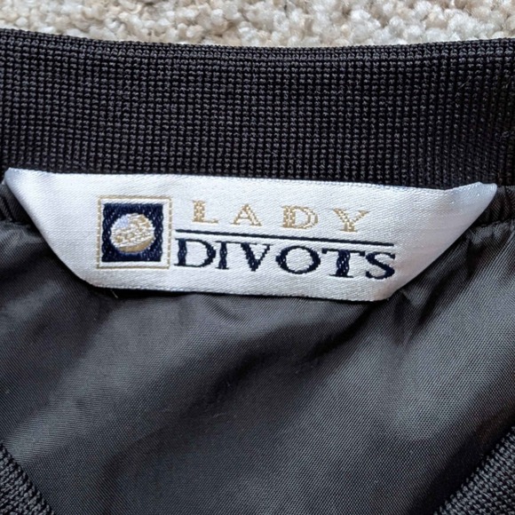 Lady Divots Plaid Windbreaker Pullover Women M Navy Blue Tartan Golf Jacket - Picture 3 of 4